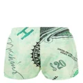 Moschino graphic-print swim shorts - Green