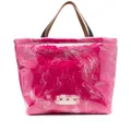 Marni faux-fur coated tote bag - Pink