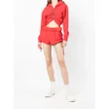 Dion Lee rolled-waist track shorts - Red
