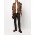 Nanushka snakeskin-effect boxy shirt jacket - Brown