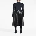 Balenciaga crocodile-effect A-line skirt - Black