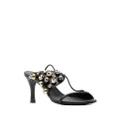 Stella McCartney bead-embellished faux-leather 85mm sandals - Black