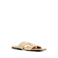 GANNI Smock two-strap sandals - Gold