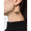 Philipp Plein logo-lettering hoop earrings - Gold