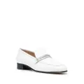 Stuart Weitzman crystal embellished loafers - White