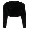Philipp Plein embellished-logo hooded cardigan - Black