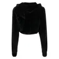 Philipp Plein embellished-logo hooded cardigan - Black
