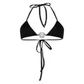 Philipp Plein embellished-logo bikini top - Black