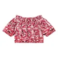 Dolce & Gabbana Kids Majolica-print poplin cotton top - Red