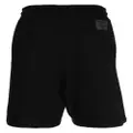 izzue embroidered-logo cotton track shorts - Black