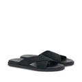 Ferragamo embroidered-logo crossover-strap sandals - Black