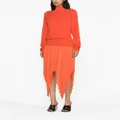 STYLAND asymmetric pleated skirt - Orange