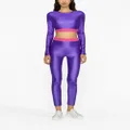 Versace Jeans Couture logo-waistband coated leggings - Purple