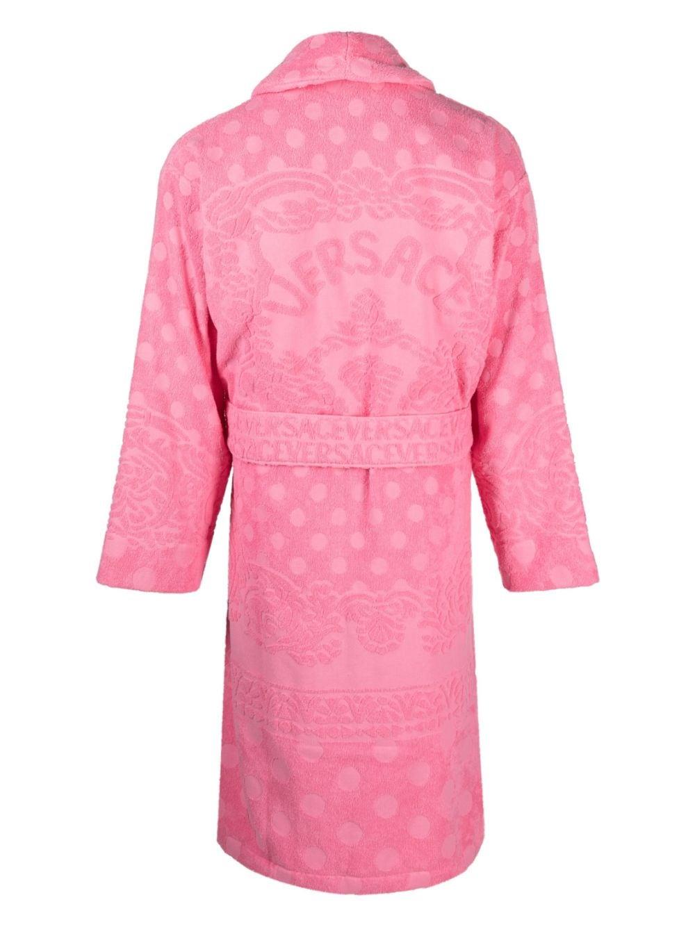 Versace Barocco-print terry-cloth robe - Pink