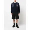 Moschino logo-patch panelled jumper - Blue