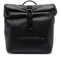 Coach roll-top leather backpack - Black