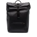 Coach roll-top leather backpack - Black