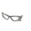 Gucci Eyewear crystal-embellished irregular-shape sunglasses - Black