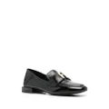 Furla logo-buckle leather loafers - Black