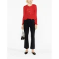 GANNI Mohair butterfly-button cardigan - Red