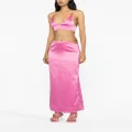 GANNI bead-detailing satin maxi skirt - Pink