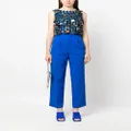 Rabanne paillette-chainmail cropped top - Blue
