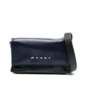 Marni logo-print leather crossbody bag - Black