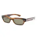 Oliver Peoples tortoiseshell-effect rectangle-frame sunglasses - Brown