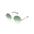 Jimmy Choo Eyewear glitter-detail round-frame sunglasses - Gold