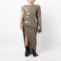 Rick Owens sequin-embellished asymmetric dress - Grey