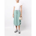 izzue lace-up asymmetric midi skirt - Green