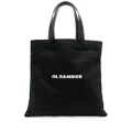 Jil Sander large logo print tote bag - Black