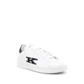 Kiton logo-embroidered leather sneakers - White