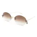Alexander McQueen Eyewear Crystal-embellished round-frame sunglasses - Gold