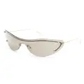 Alexander McQueen Eyewear Spike-stud detail cat-eye mask sunglasses - Gold