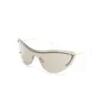 Alexander McQueen Eyewear Spike-stud detail cat-eye mask sunglasses - Gold