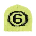 MM6 Maison Margiela Kids intarsia-knit logo beanie hat - Green