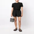 b+ab elasticated-waistband textured shorts - Black