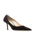 Jimmy Choo Love 85mm pointed leather pumps - Brown
