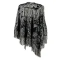 Philipp Plein paisley-jacquard wool cape - Black