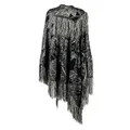 Philipp Plein paisley-jacquard wool cape - Black