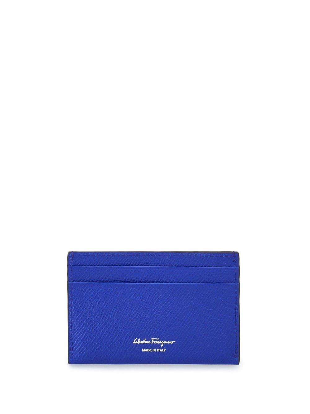 Ferragamo Gancini-plaque leather cardholder - Blue
