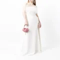 Rachel Gilbert Linc feather-trim detail gown - White