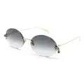 Alexander McQueen Eyewear crystal-embellished round-frame sunglasses - Gold