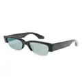 Alexander McQueen Eyewear logo-print half-rim sunglasses - Black