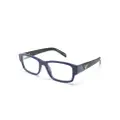 Prada Eyewear enamel-logo square-frame glasses - Blue