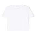 Calvin Klein Kids logo-embroidered round-neck T-shirt - White