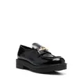 Love Moschino logo-plaque leather loafers - Black