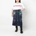 Dsquared2 distressed patch-detail denim skirt - Blue