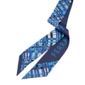 Ferragamo check-print logo silk scarf - Blue